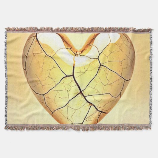 Golden Cracked Heart Art Deken (Voorkant)