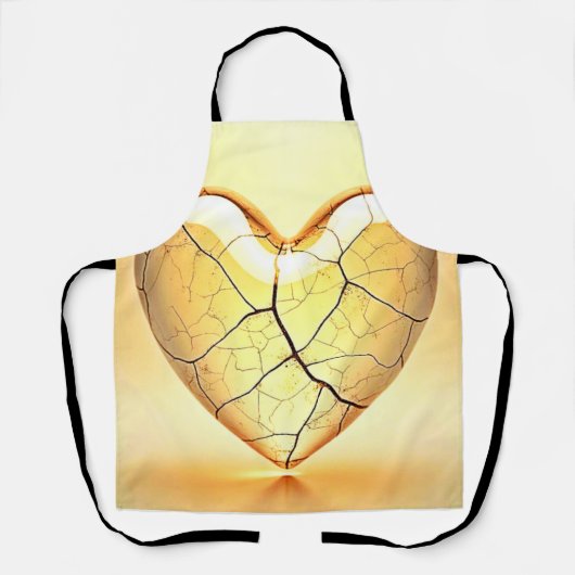 Golden Cracked Heart Art Schort (Voorkant)