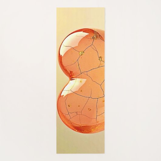 Golden Cracked Heart Glow Yogamat (Achterkant)