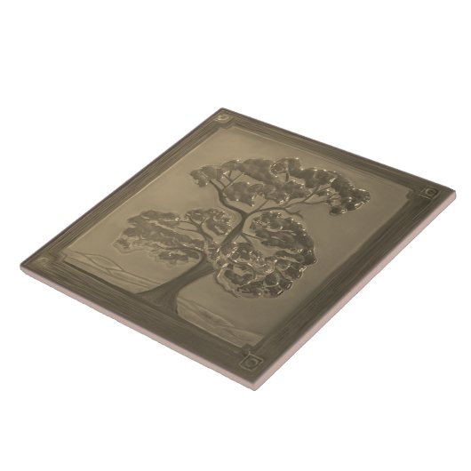 Golden Craftsman Oak Tree Keramische Tegel Tegeltje (Zijkant)