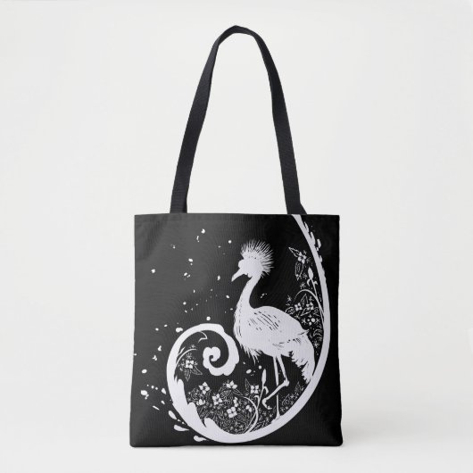 Golden Crane Silhouette Tote Bag (Voorkant)
