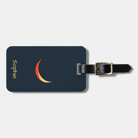 Golden Crescent Moon Bagagelabel (Voorkant horizontaal)