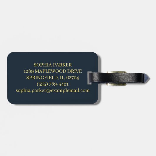 Golden Crescent Moon Bagagelabel (Achterkant horizontaal)