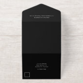 Golden Crest | Black Elegant Wedding Gold Foil All In One Uitnodiging (Buiten)