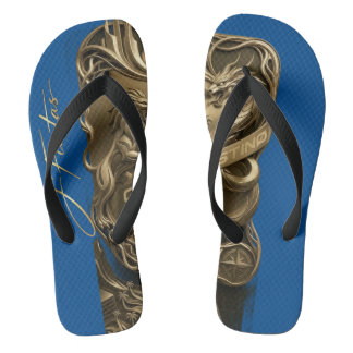 “Golden Crest Lion & Dragon Men’s Sandals Teenslippers