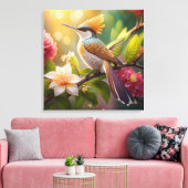 Golden Crested Honeyater Fantasy Bird Canvas Afdruk (Insitu (Woonkamer))