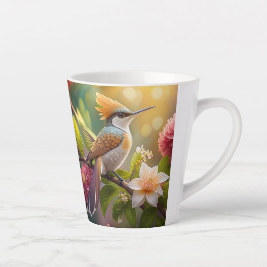 Golden Crested Honeyater Fantasy Bird Latte Mok (Rechts)