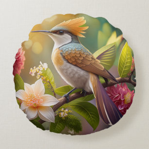 Golden Crested Honeyater Fantasy Bird Rond Kussen
