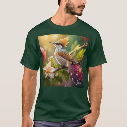 Golden Crested Honeyater Fantasy Bird T-shirt (Voorkant)