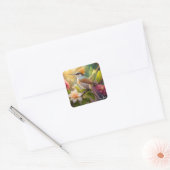 Golden Crested Honeyater Fantasy Bird Vierkante Sticker (Envelop)