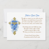 Golden Cross and Flowers Memorial Keepsake Kaart (Achterkant)