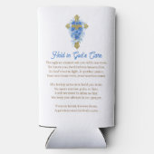 Golden Cross and Flowers Memorial Keepsake Seltzer Blikjeskoeler (Achterkant)