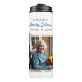 Golden Cross and Flowers Memorial Keepsake Thermosbeker (Voorkant)