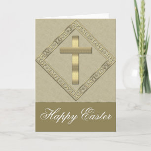 Golden Cross Christelijk Pasen Wenskaart Feestdagen Kaart
