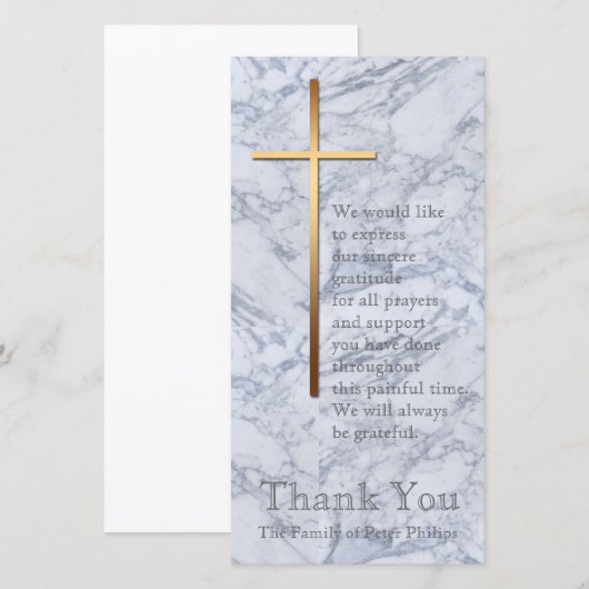 Golden Cross Marble 2 Sympathie Bedankt (Voorkant / Achterkant)