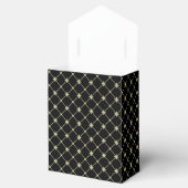 Golden Cross Square Pattern op Black Favor Box Bedankdoosjes (Geopend)