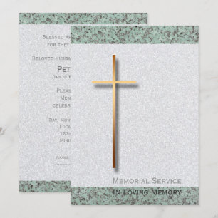 Golden Cross Stone 1 Funeral Announement Kaart