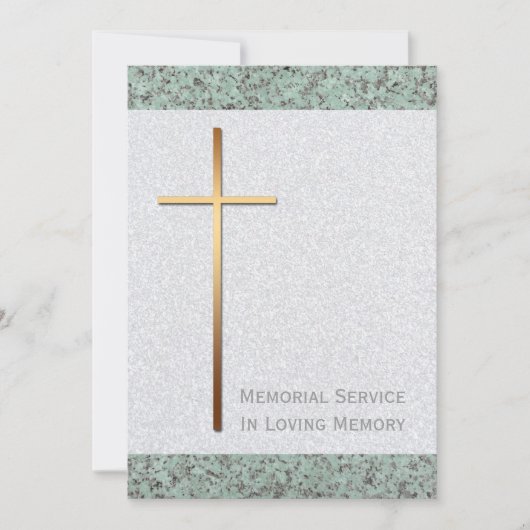 Golden Cross Stone 2 Funeral Announement Kaart (Voorkant)