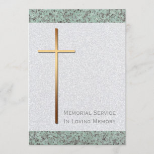 Golden Cross Stone 2 Funeral Announement Kaart