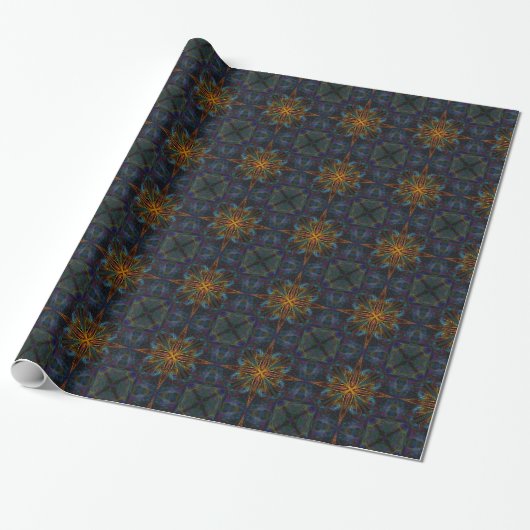 Golden Cross Symmetrical Pattern Cadeaupapier (Uitgerold)