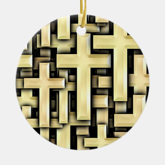 Golden Crosses Keramisch Ornament (Voorkant)