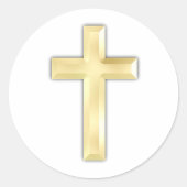 Golden Crosses Ronde Sticker (Voorkant)