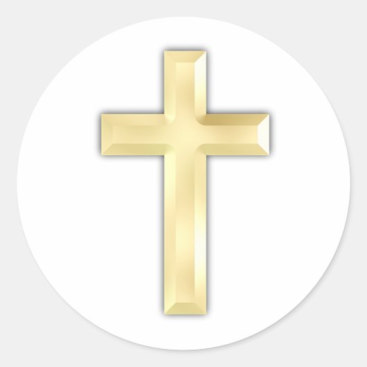 Golden Crosses Ronde Sticker (Voorkant)