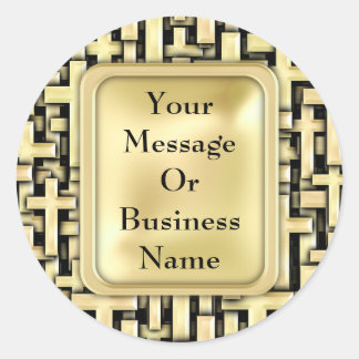 Golden Crosses Ronde Sticker