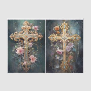 Golden Crosses Tissuepapier