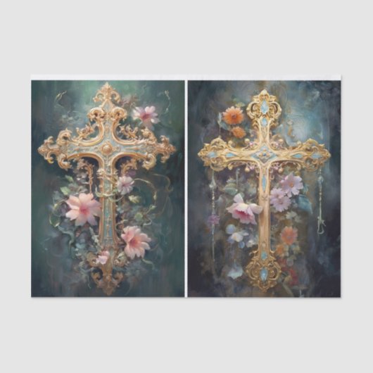 Golden Crosses Tissuepapier (Voorkant)