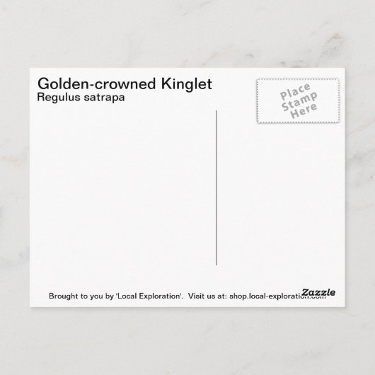 Golden crowed Kinglet Briefkaart (Achterkant)