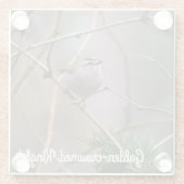 Golden crowed Kinglet Glazen Onderzetter (Achterkant)