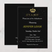 Golden Crown Baby doucheuitnodiging Kaart (Voorkant / Achterkant)