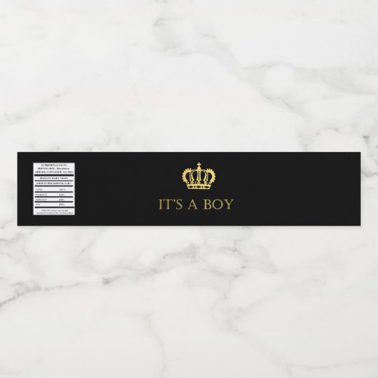 Golden Crown Baby jongen douche water-fles labels Waterfles Etiket (Enkel label)