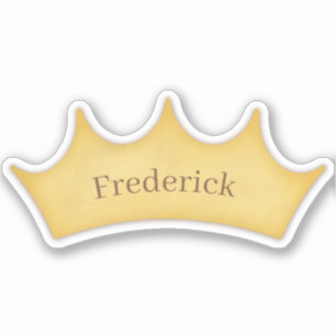 Golden Crown Baby & Kinder gepersonaliseerde naamp Sticker