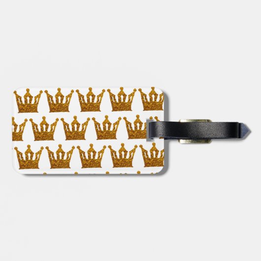 Golden Crown Bagagelabel met leder (Achterkant horizontaal)