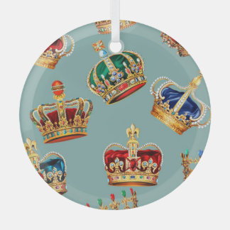 Golden Crown Barok Mode Textuur Glas Ornament