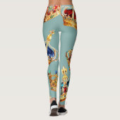 Golden Crown Barok Mode Textuur Leggings (Achterkant)