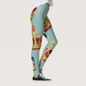 Golden Crown Barok Mode Textuur Leggings (Rechts)
