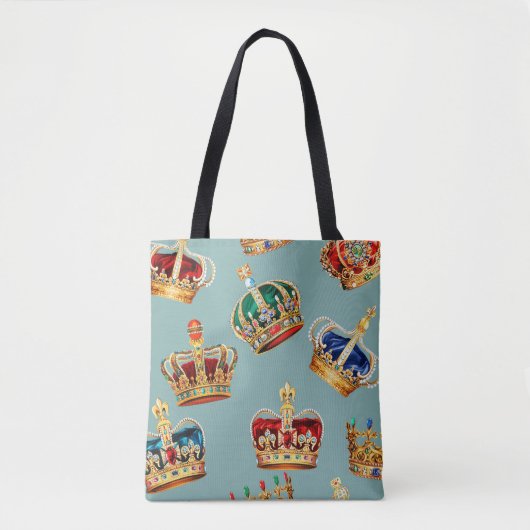 Golden Crown Barok Mode Textuur Tote Bag (Voorkant)