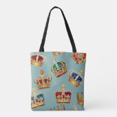 Golden Crown Barok Mode Textuur Tote Bag (Achterkant)