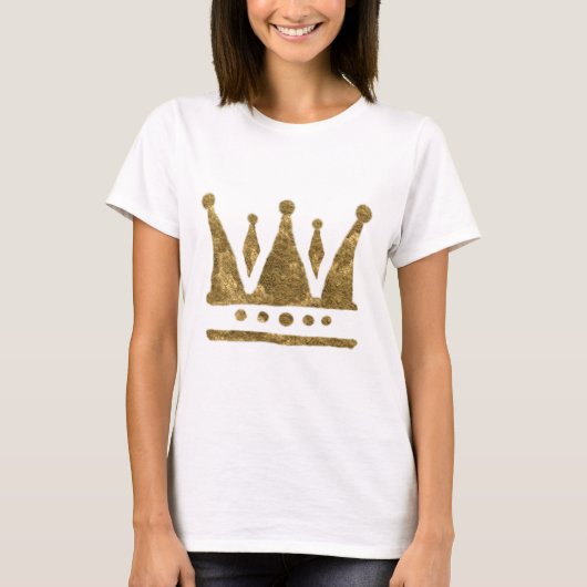 Golden Crown Basic T-shirt, wit T-shirt (Voorkant)