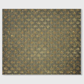 Golden Crown Confetti Royal Green Cadeaupapier (Vlak)