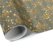 Golden Crown Confetti Royal Green Cadeaupapier (Rol Hoek)