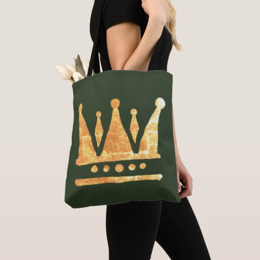 Golden Crown Custom All-Over-Print Canvas tas (Dichtbij)