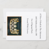 Golden Crown en Black Metallic uitgenodigd Kaart (Achterkant)