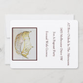 Golden Crown en Bruin Metallic Uitnodigen Kaart (Achterkant)