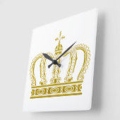 Golden Crown en jouw ideeën Vierkante Klok (Hoek)