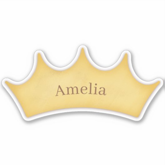 Golden Crown Fairytale Kinder & huisdieren Sticker (Voorkant)