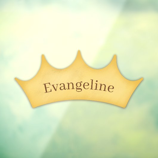 Golden Crown Fairytale Kinder & Nursery Personaliz Raamsticker (Vel 3)